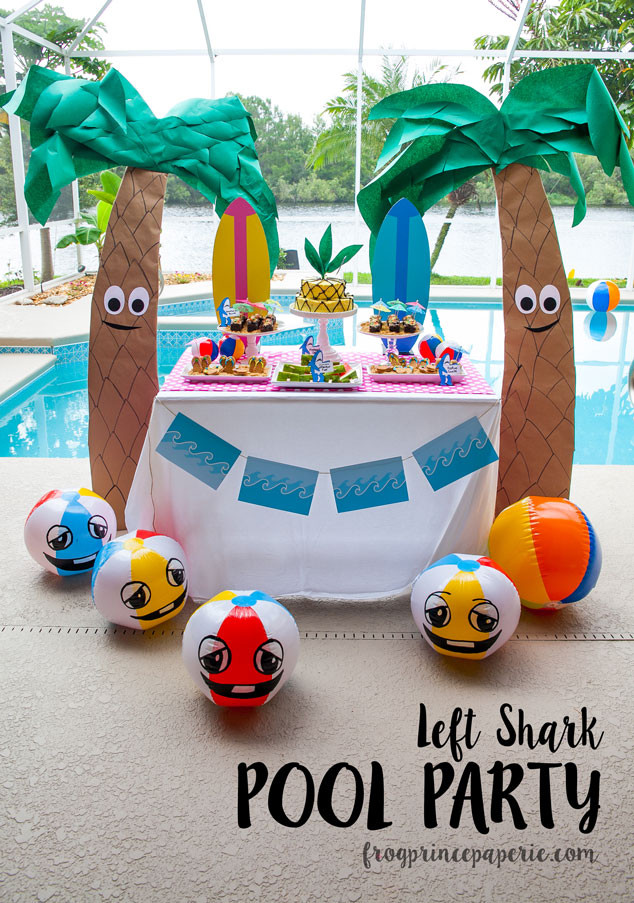 Pool Party Ideas For Boys
 Left Shark Pool Party Ideas on a Bud Frog Prince Paperie