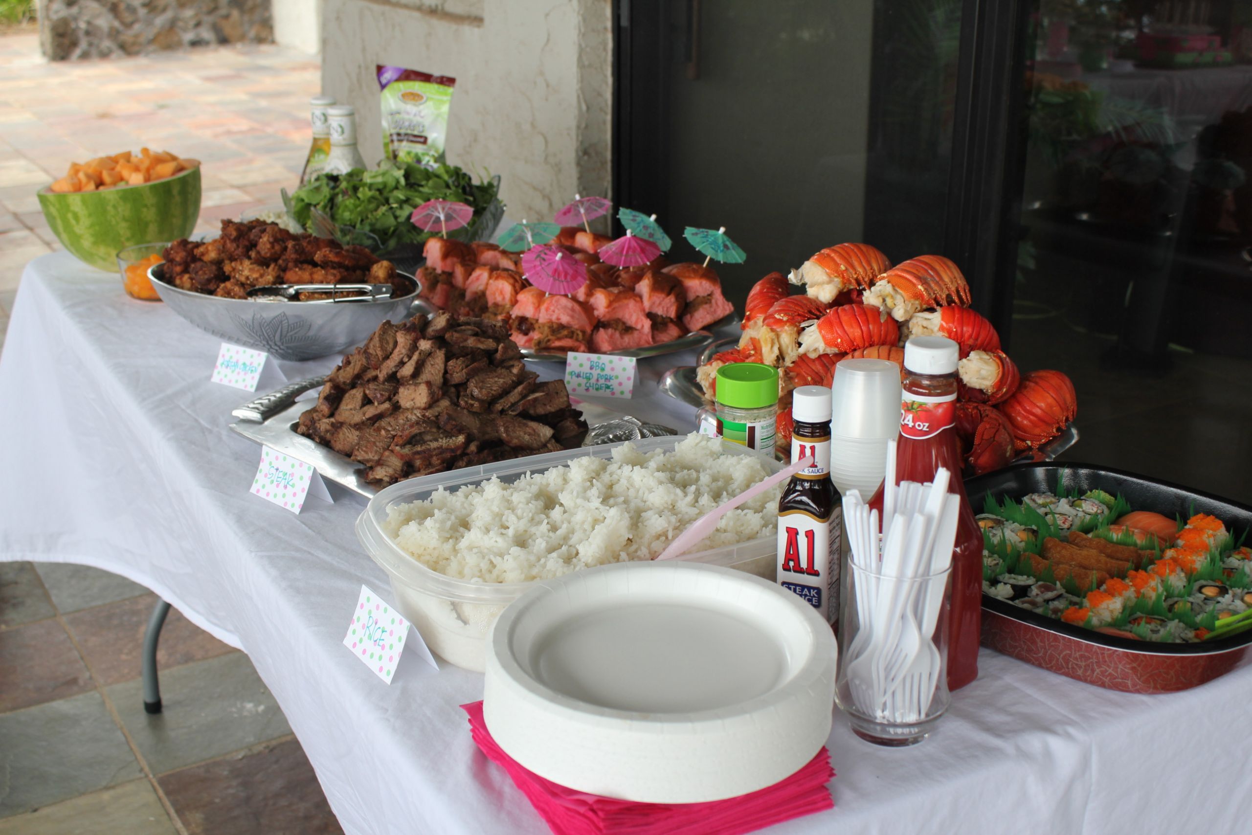 Pool Party Menu Ideas
 My niece’s Pink & Green Pool Party