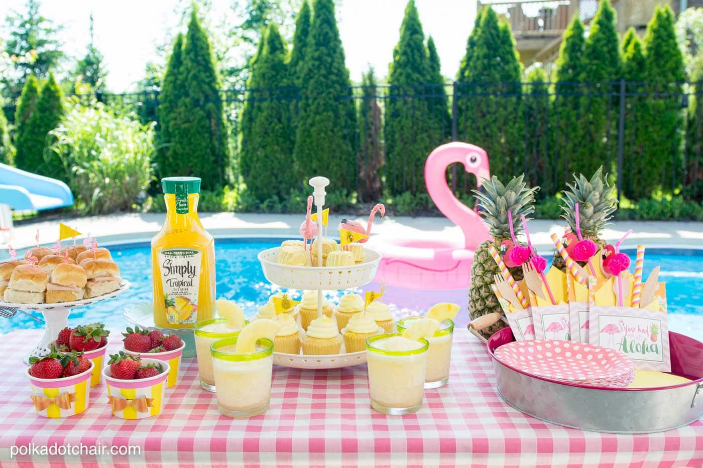 Pool Party Theme Ideas
 Summer Backyard Flamingo Pool Party Ideas The Polka Dot