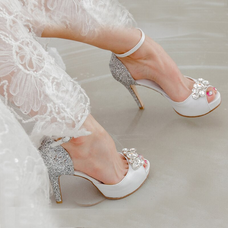 Popular Wedding Shoes
 Popular Silver Sequined Wedding Dress Shoes Fashion