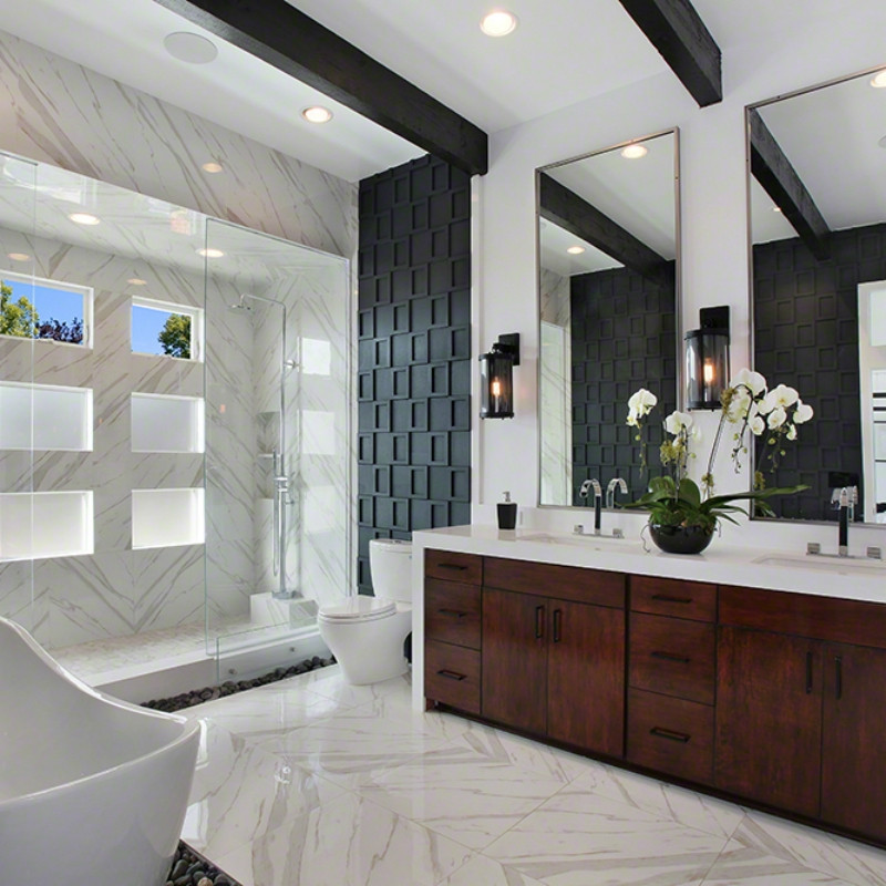 Porcelain Marble Tile Bathroom
 5 Modern Tile Designs Inspired by Wood Stone or Fabric