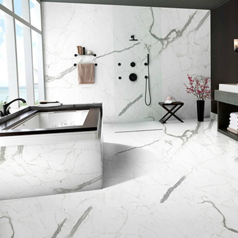 Porcelain Marble Tile Bathroom
 Double Take 5 Porcelain Tiles You Won t Believe Aren t Marble