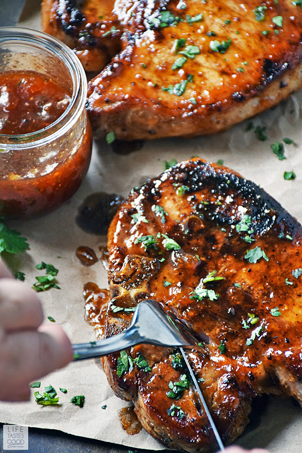 Pork Chop Chili
 Chili Rubbed Pork Chops with Apricot Ginger Glaze