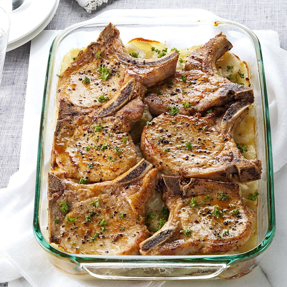 Pork Chops And Potatoes Baked
 Pork Chops with Scalloped Potatoes Recipe