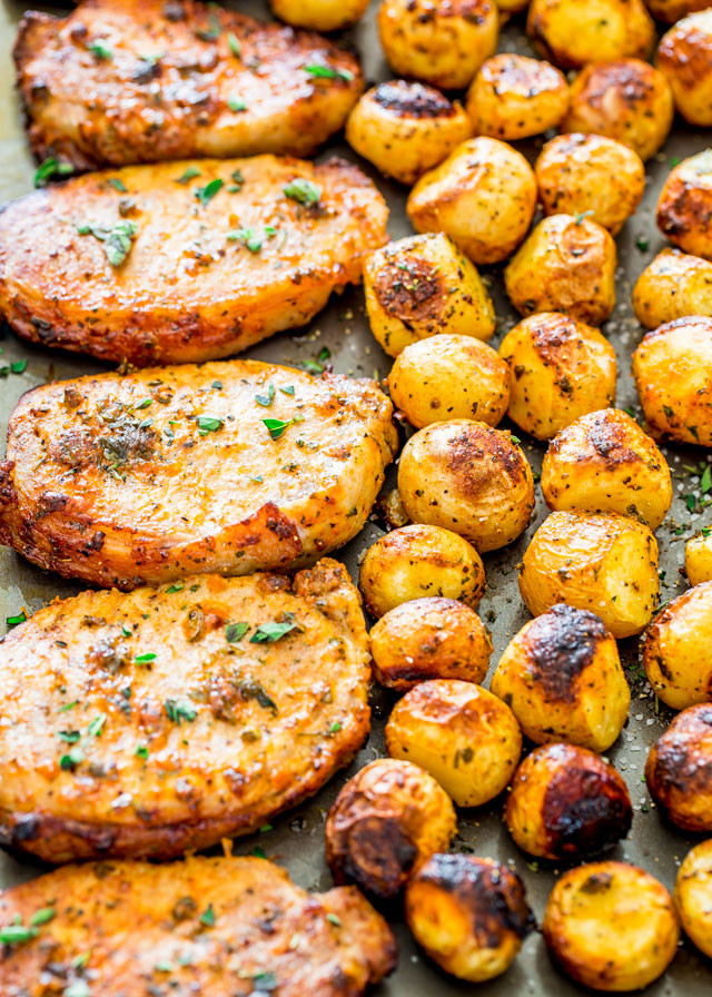 Pork Chops And Potatoes Baked
 Ranch Pork Chops and Potatoes Sheet Pan Dinner Jo Cooks