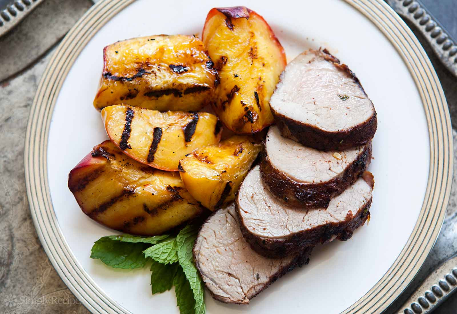 Pork Loin On The Grill
 Grilled Pork Tenderloin and Peaches Recipe