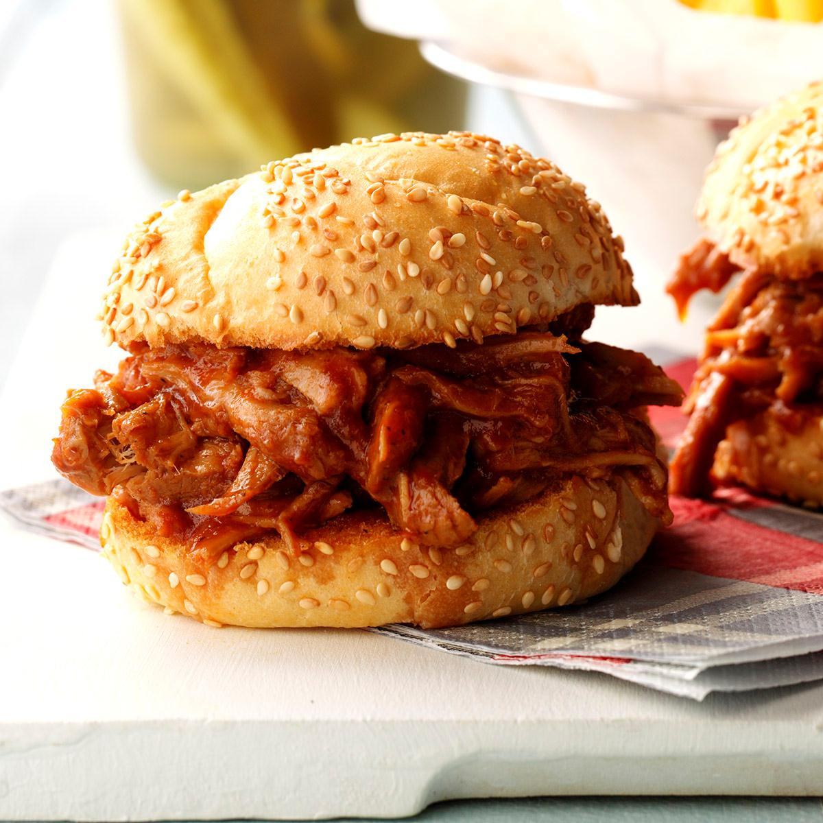 Pork Loin Sandwiches Recipe
 Tangy Pulled Pork Sandwiches Recipe