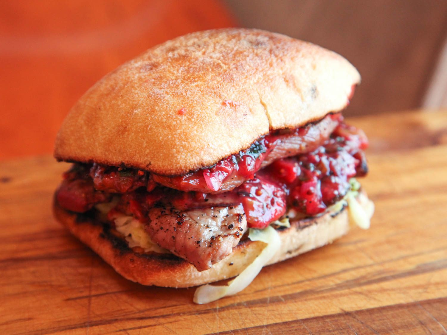 Pork Loin Sandwiches Recipe
 Grilled Pork Sandwiches With Grilled Plum Chutney and