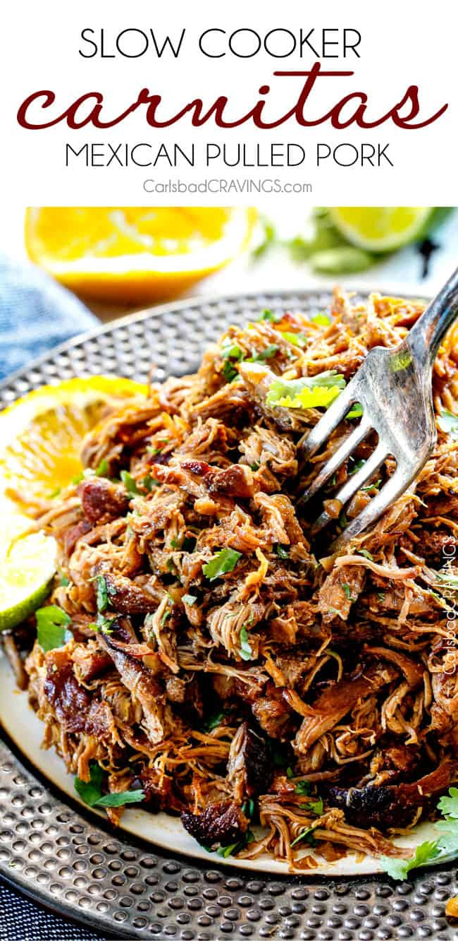 Pork Shoulder Slow Cooker Carnitas
 Crockpot Pork Carnitas BEST Mexican Pulled Pork