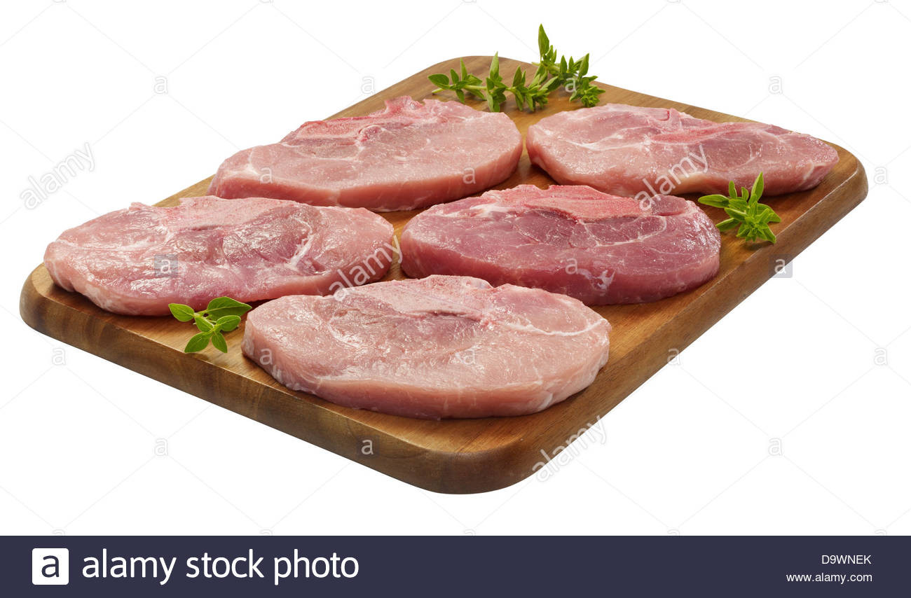 Pork Sirloin Chops
 raw pork sirloin end chop bone Stock Alamy