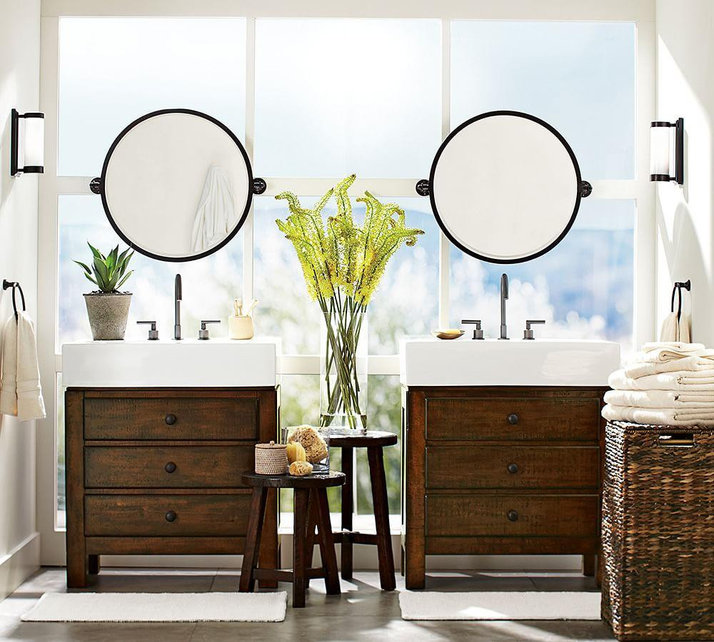 Pottery Barn Bathroom Mirror
 Kensington Pivot Round Mirror