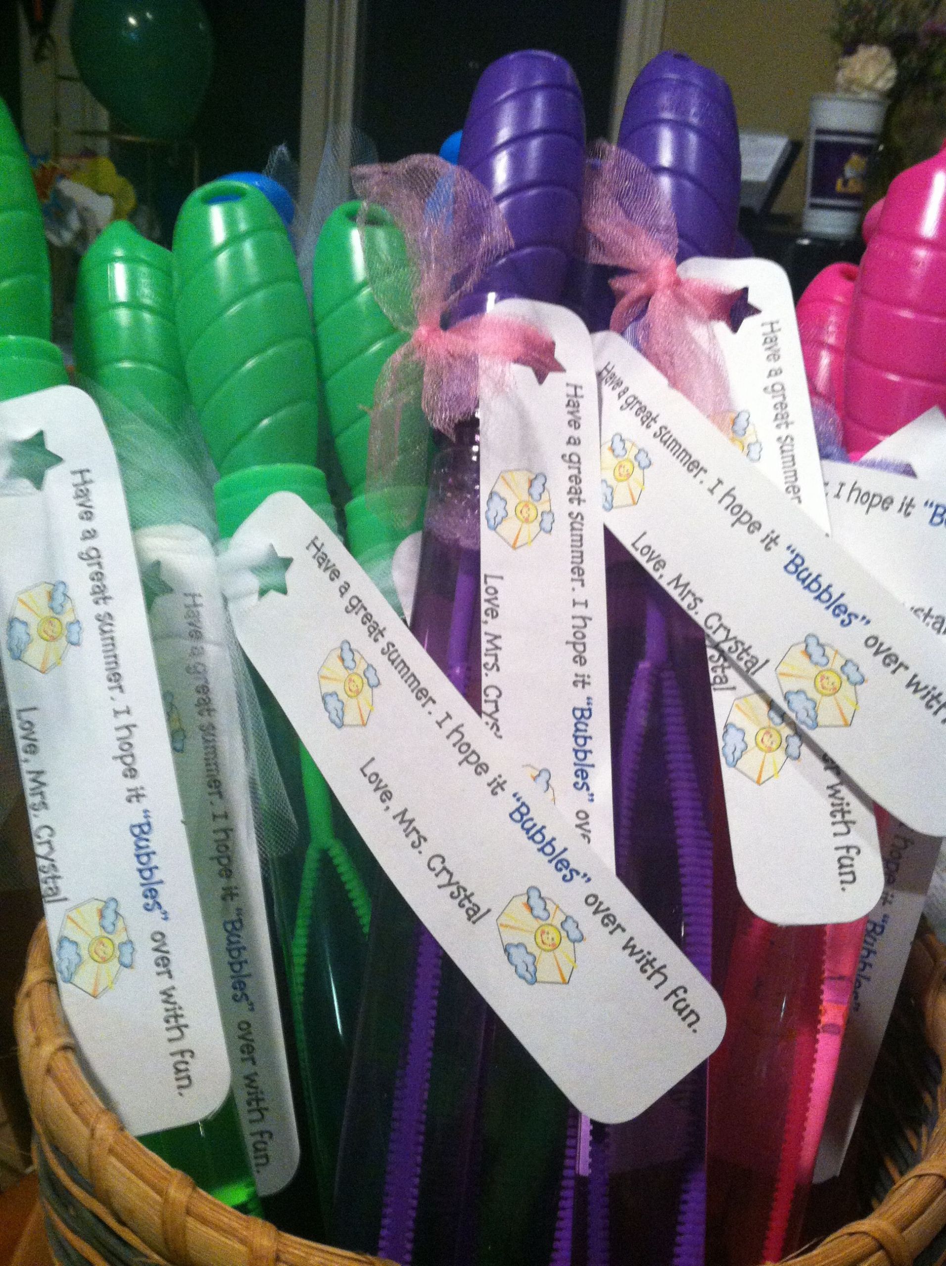 Pre K Graduation Gift Ideas From Teacher
 These are bubble wands purchased from the dollar store