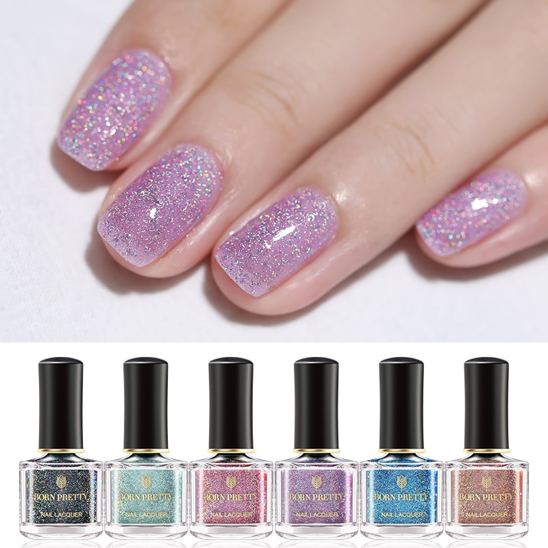 Pretty Nail Colors
 BORN PRETTY 12 Colors Holo Glitter Nail Polish 6ml