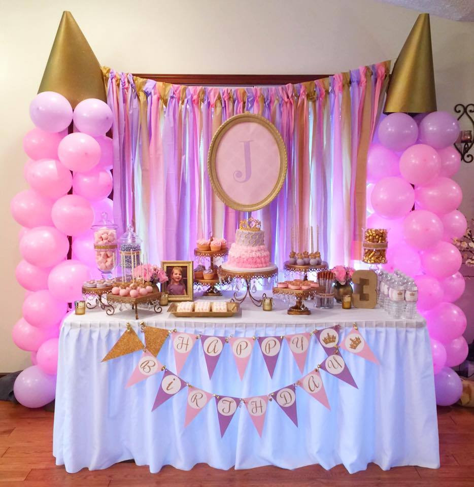 Princess Birthday Decorations
 Pink And Gold Princess Birthday Party — The Iced Sugar Cookie