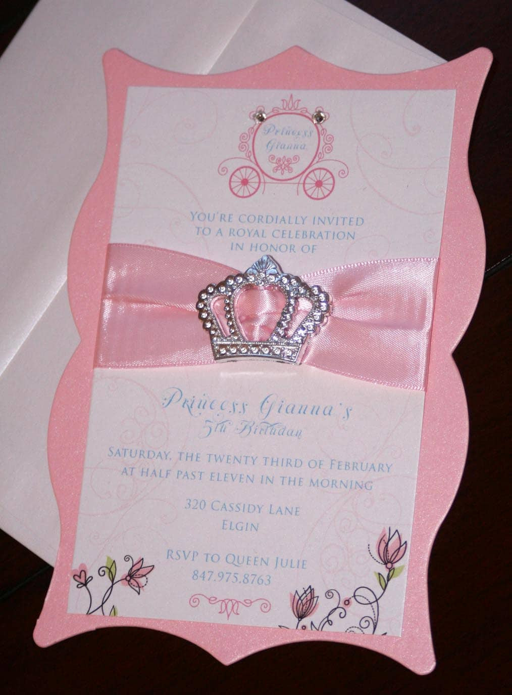 Princess Birthday Invitation
 Princess Birthday Invitations Too Chic & Little Shab