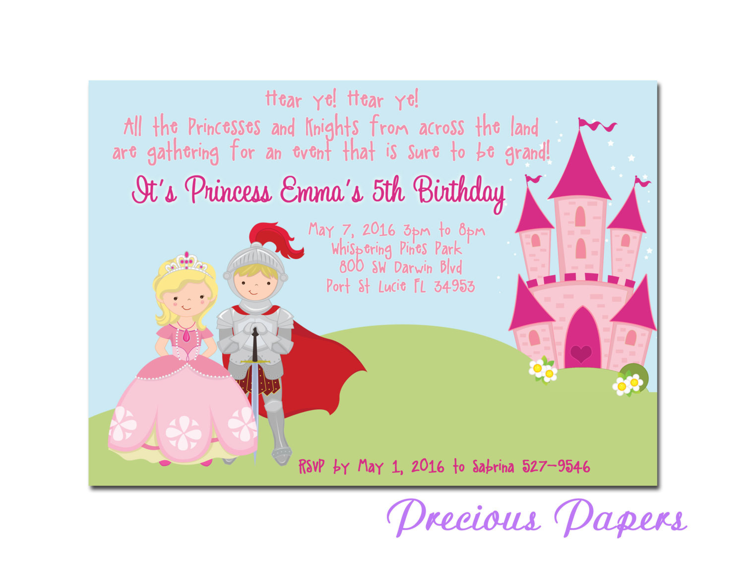 Princess Birthday Invitation
 Prince and Princess Party Invitations Princess Birthday Party