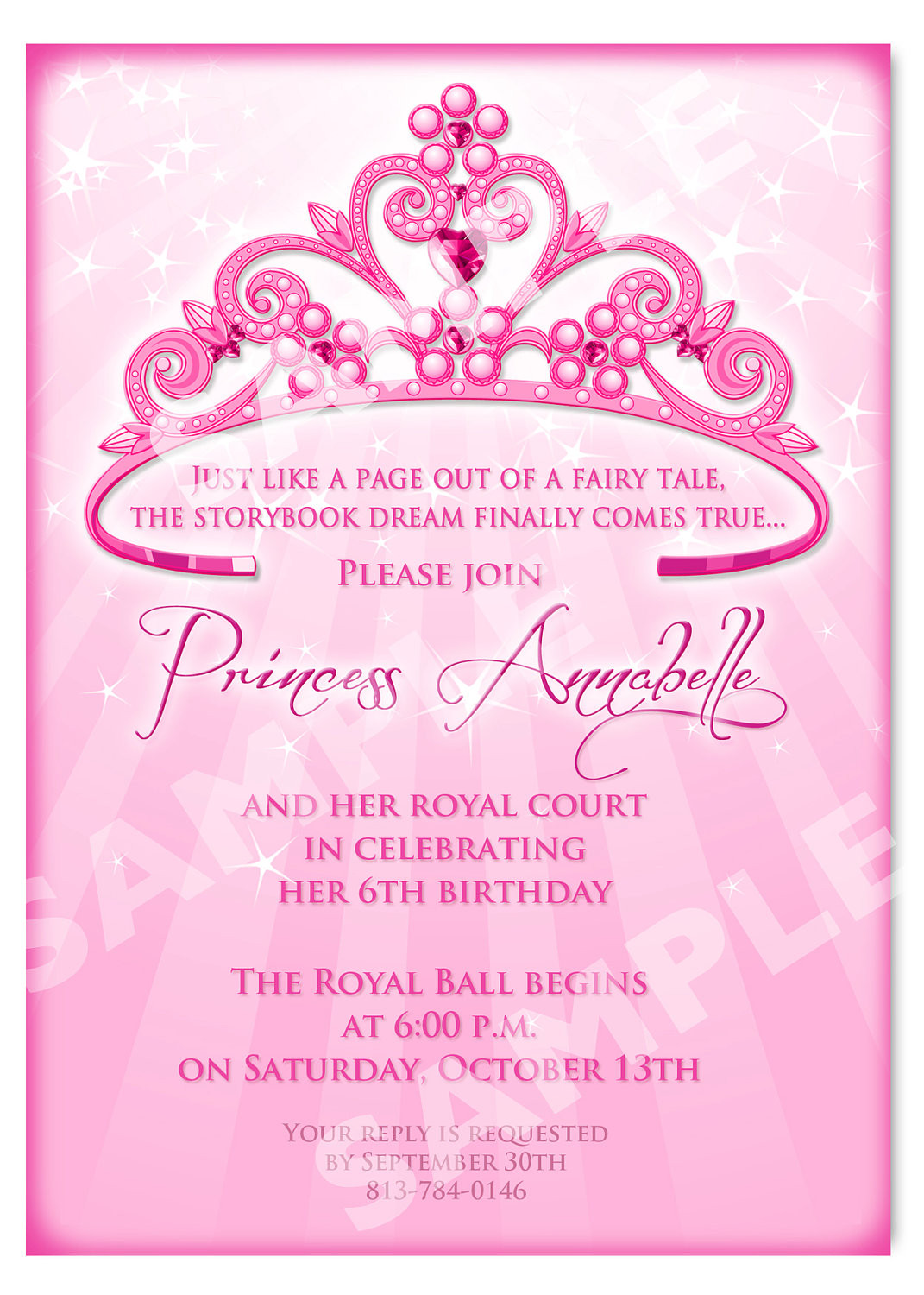 Princess Birthday Invitation
 Free Printable Princess Birthday Invitations