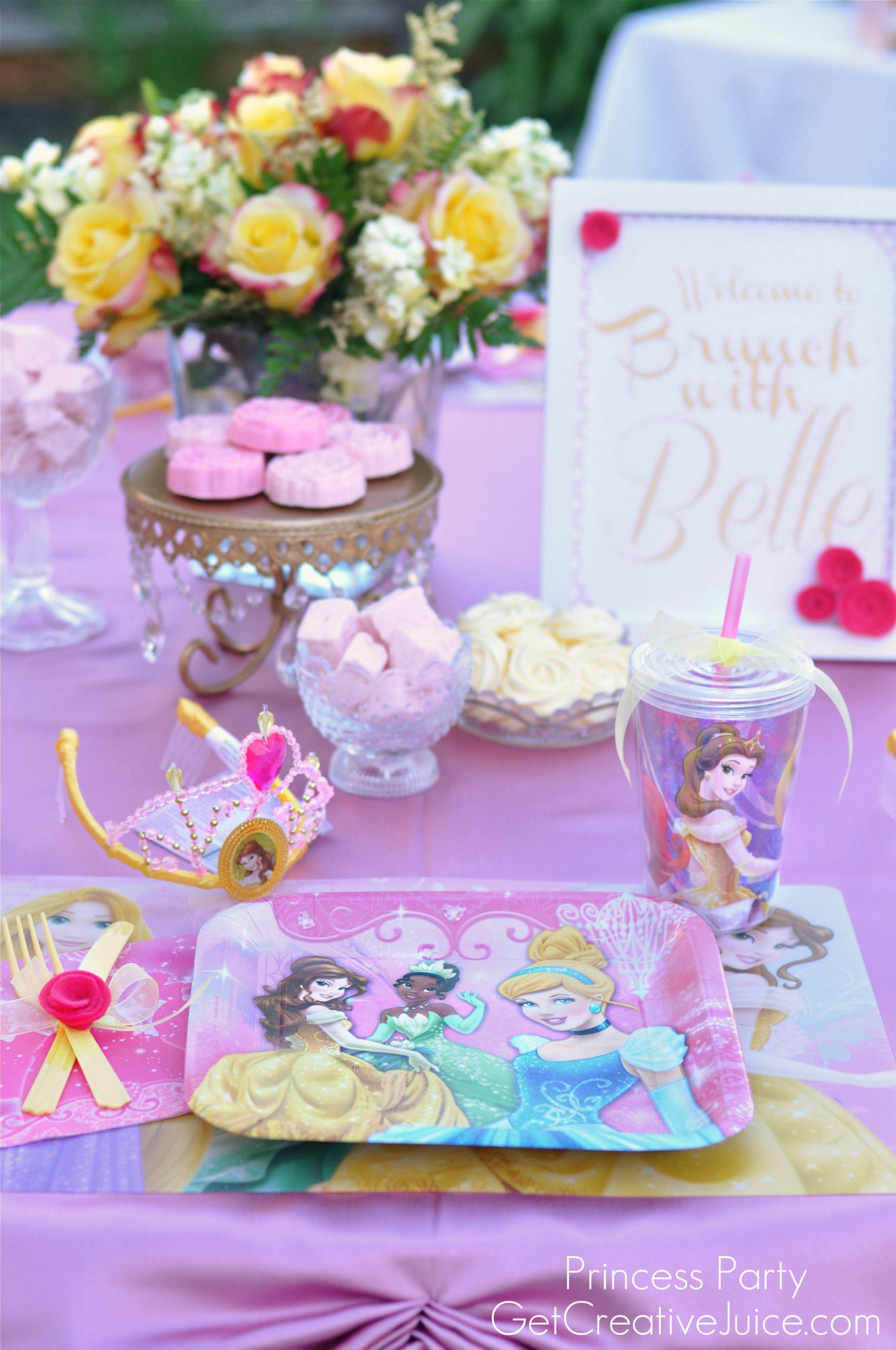 Princess Birthday Party Ideas
 Disney Princess Party with Belle Part e Creative Juice