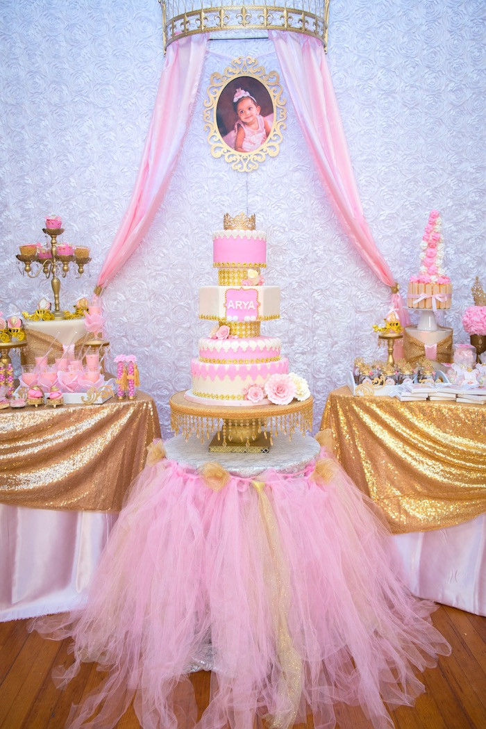 Princess Birthday Party Ideas
 Kara s Party Ideas Gold & Pink Royal Princess Birthday