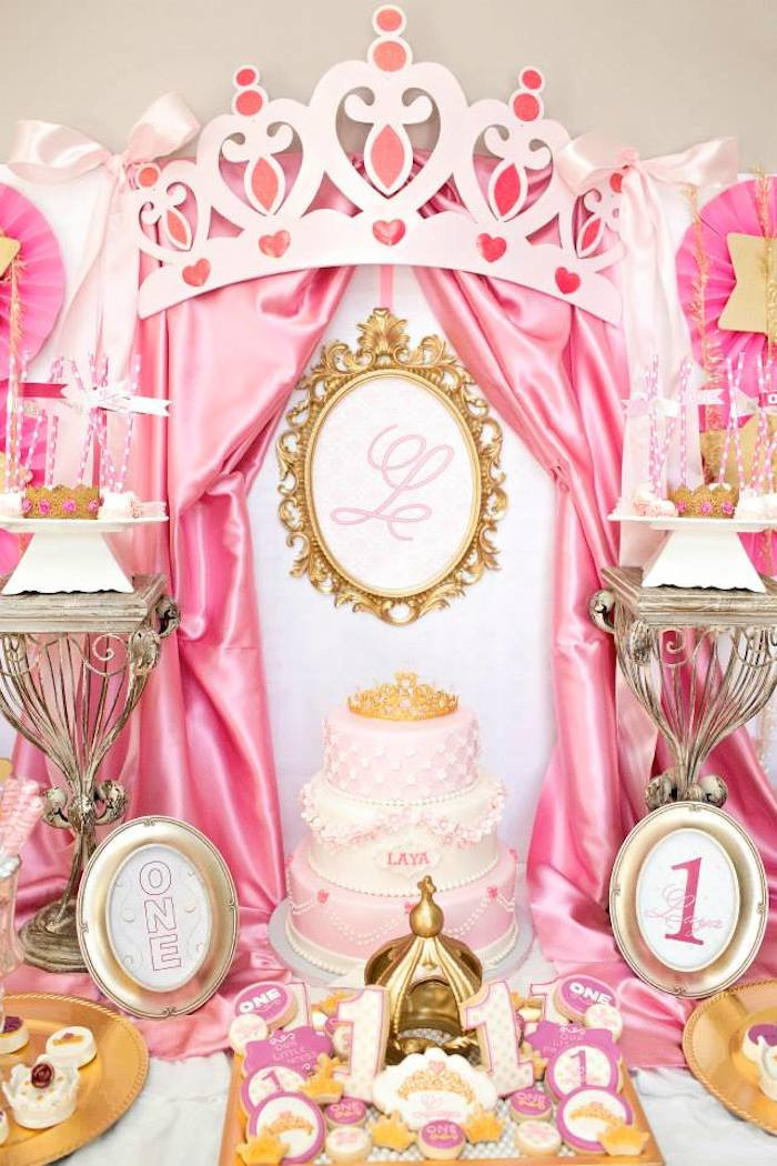 Princess Birthday Party Ideas
 Kara s Party Ideas Royal PRINCESS 1st Birthday Party via