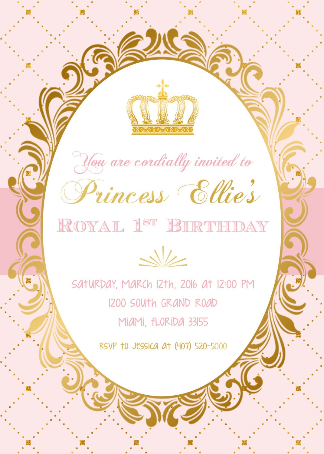 Princess Birthday Party Invitations
 Princess Birthday Invitation Princess Invitation Pink