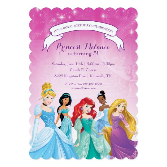 Princess Birthday Party Invitations
 Disney Princess Birthday Invitation