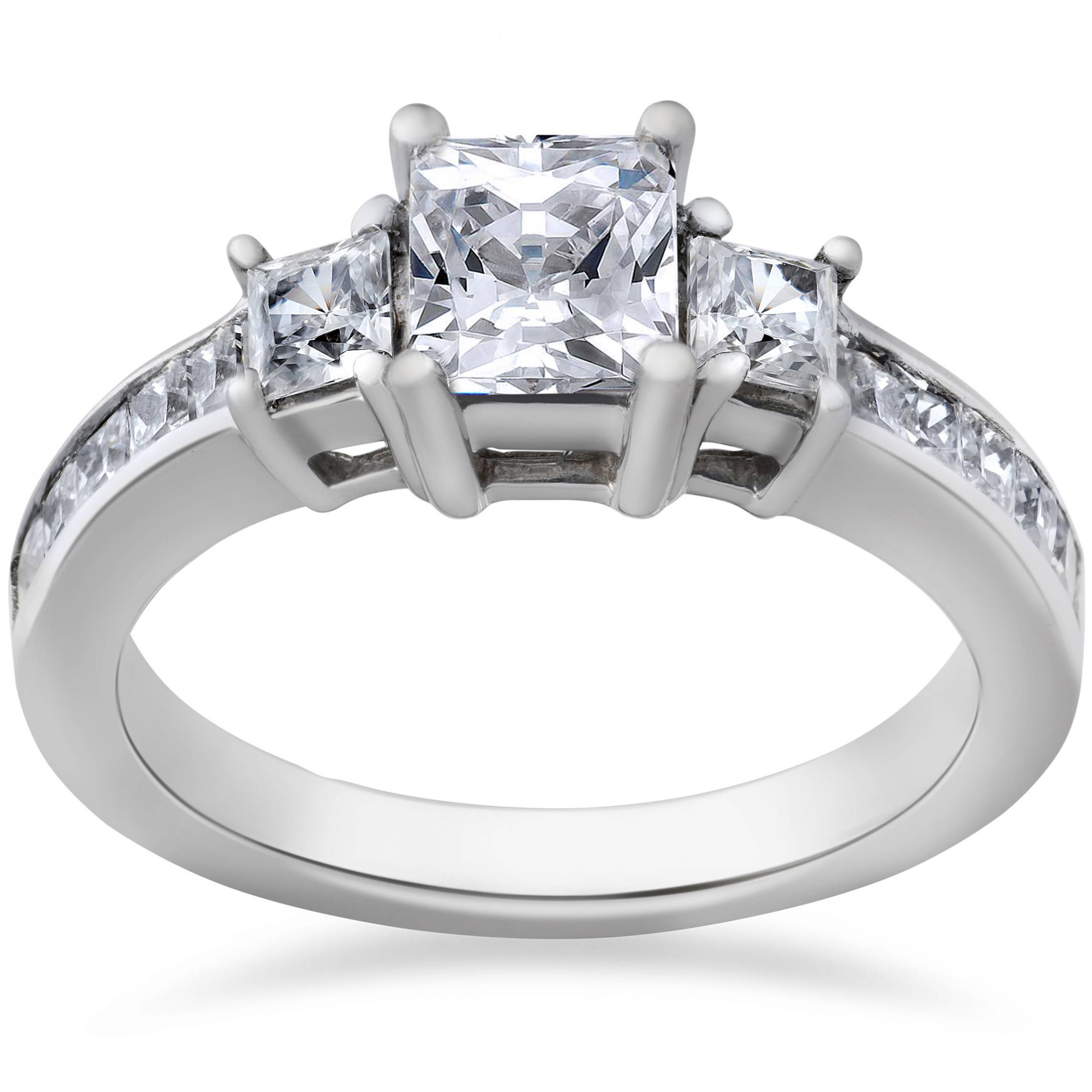 Princess Cut 3 Stone Engagement Rings
 Princess Cut Diamond Engagement Ring 3 Stone 1 1 2ct 14k