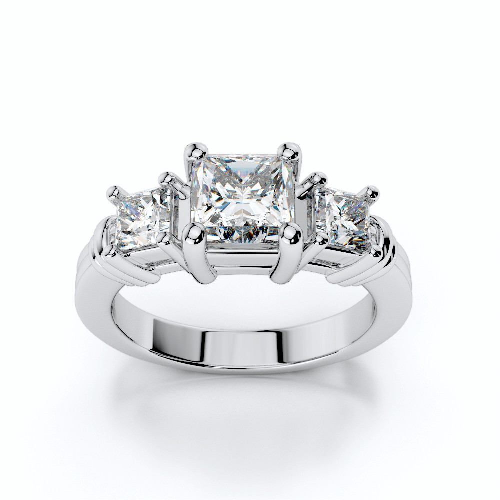 Princess Cut 3 Stone Engagement Rings
 Princess Cut Three Stone Diamond Engagement Ring