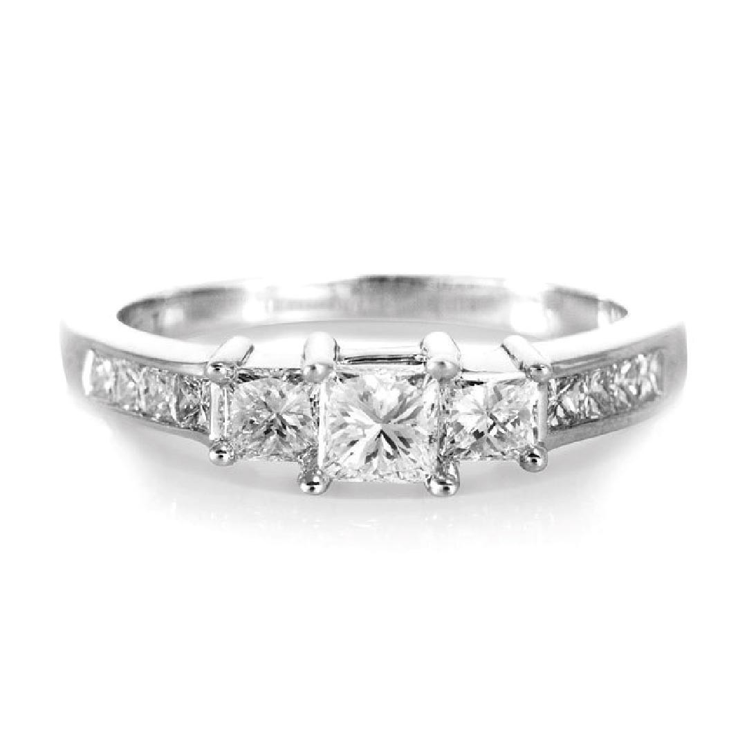 Princess Cut 3 Stone Engagement Rings
 1 ctw Princess cut Three Stone Diamond Engagement Ring in