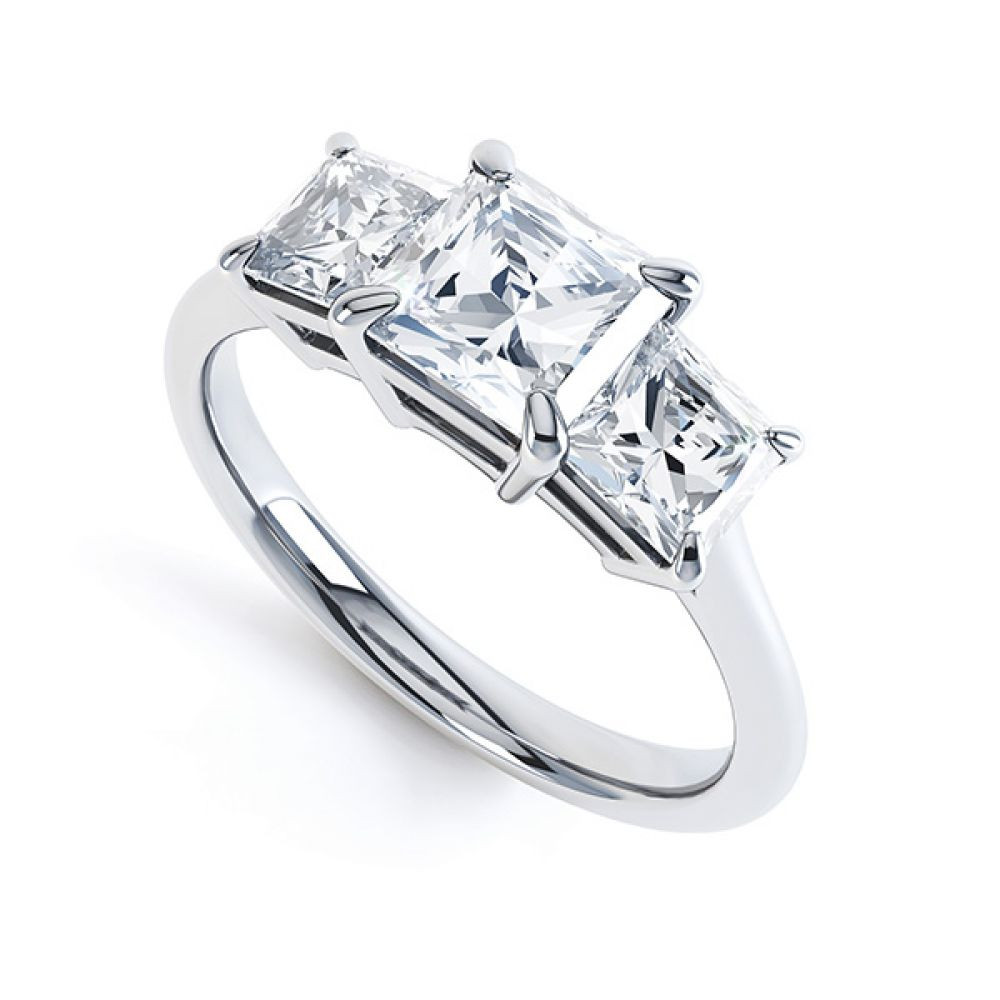 Princess Cut 3 Stone Engagement Rings
 3 Stone Princess Cut Diamond Engagement Ring