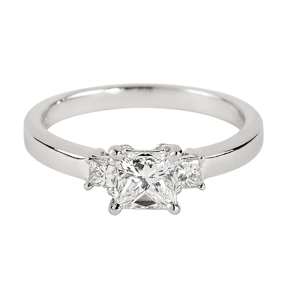 Princess Cut 3 Stone Engagement Rings
 Platinum GIA Certified 3 Stone Princess Cut Diamond