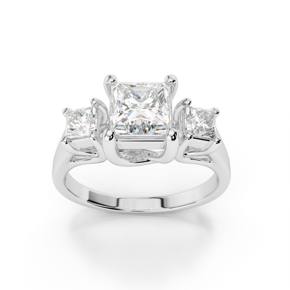 Princess Cut 3 Stone Engagement Rings
 Three Stone Princess Cut Diamond Engagement Ring