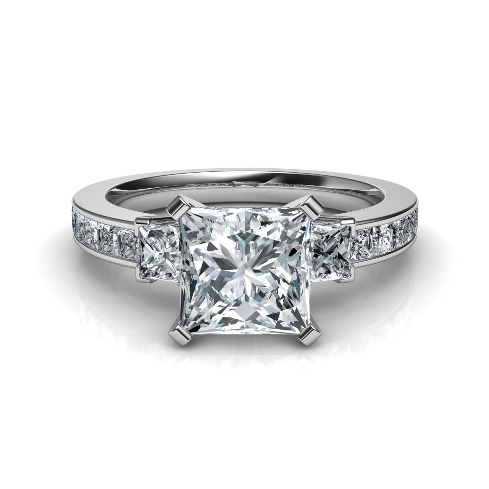 Princess Cut Rings Engagement
 Three Stone Princess Cut Diamond Engagement Ring Natalie