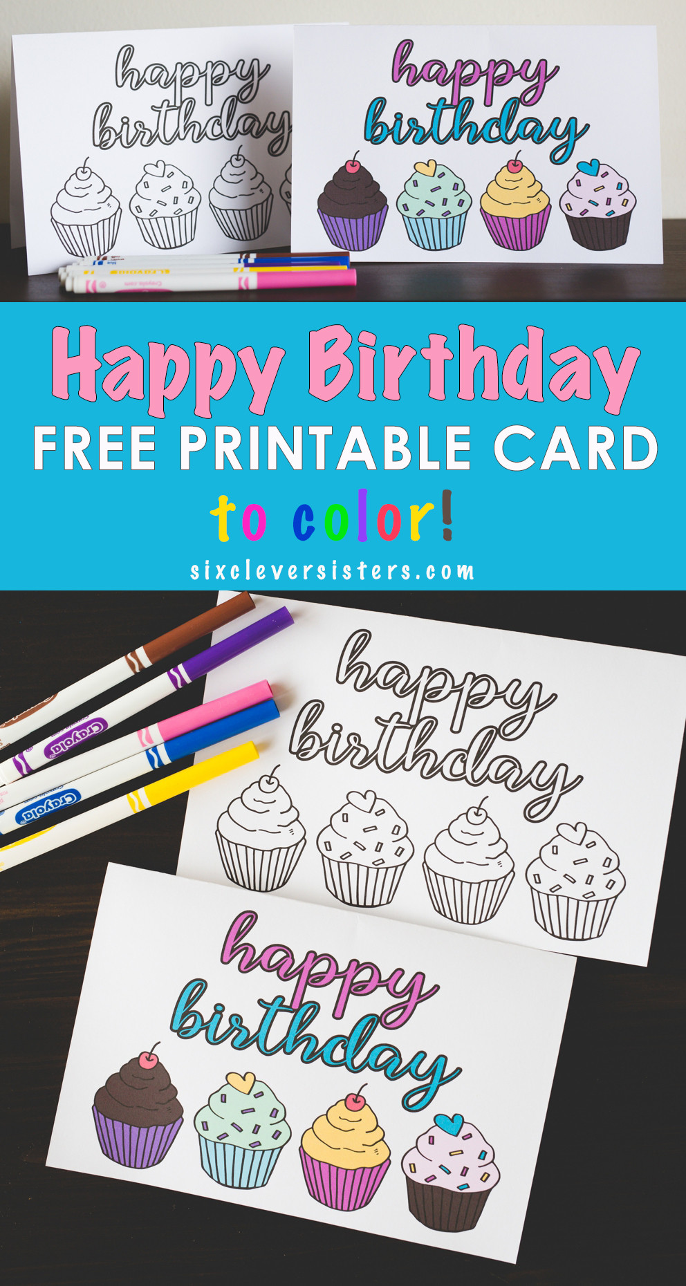 Print Birthday Card Free
 FREE Printable Happy Birthday Card Six Clever Sisters