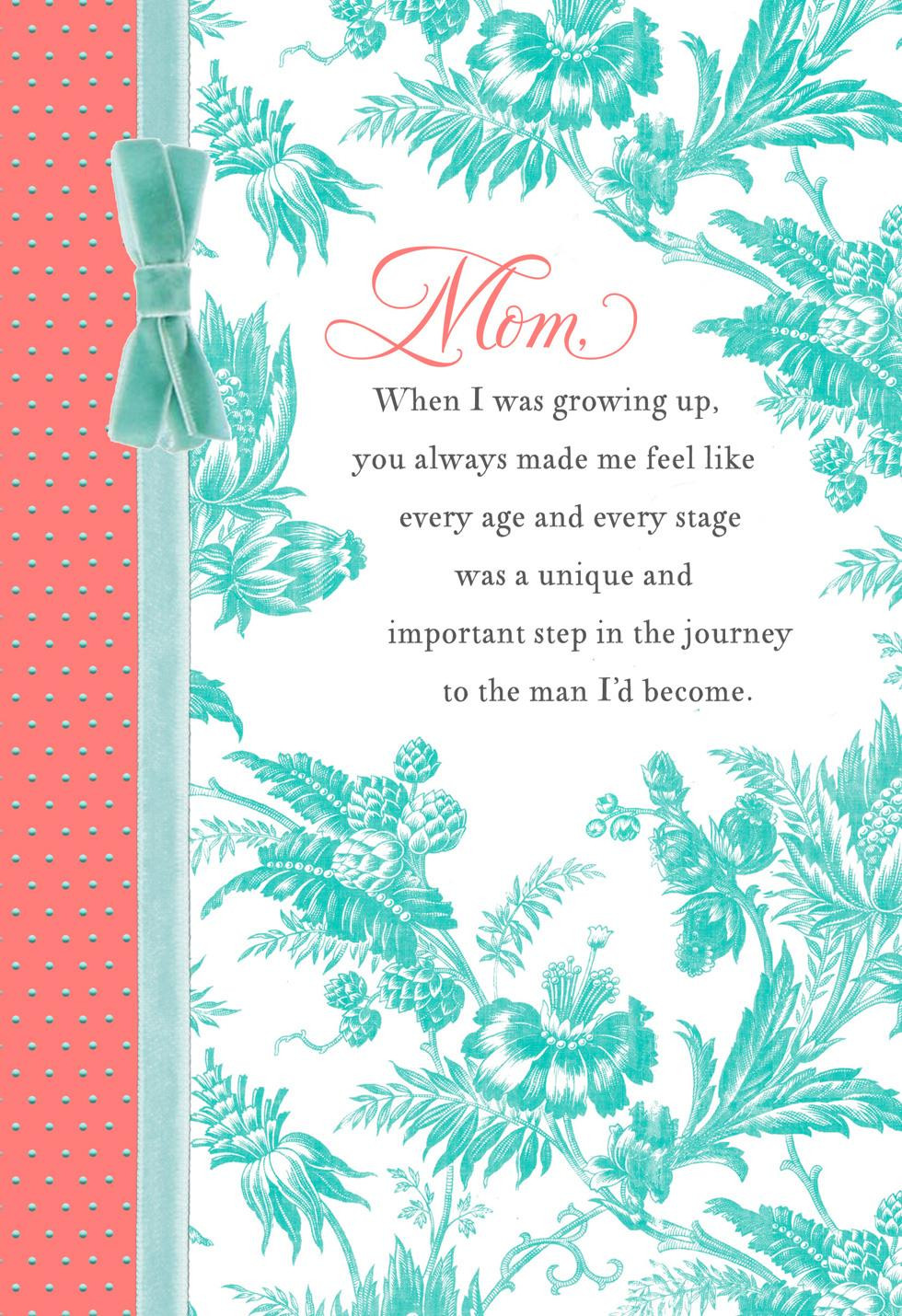 Printable Birthday Cards For Mom
 Toile Print Birthday Card for Mom From Son Greeting