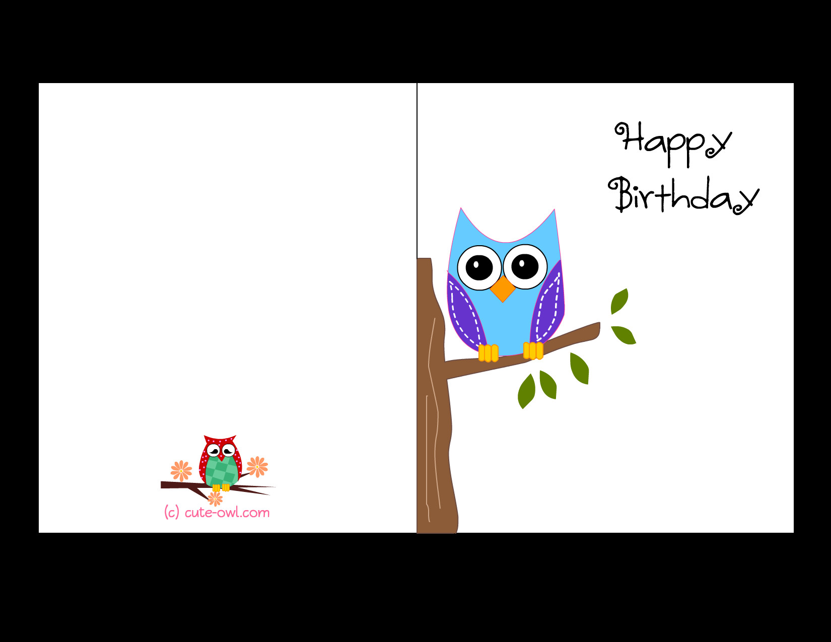 Printable Birthday Cards
 Free Printable Cute Owl Birthday Cards
