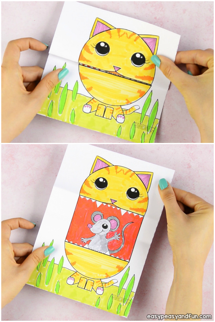 Printable Craft For Kids
 Surprise Big Mouth Cat Printable Easy Peasy and Fun