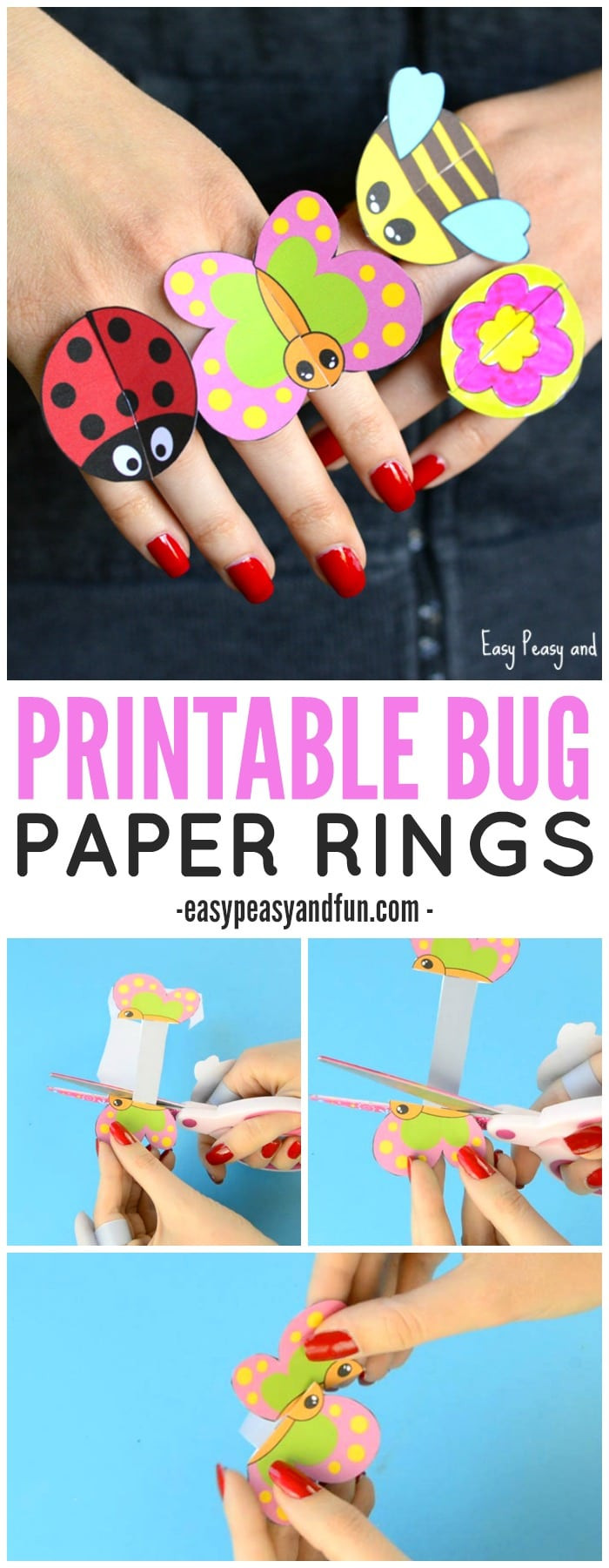 Printable Craft For Kids
 Printable Bug Paper Rings for Kids Craft Template Easy
