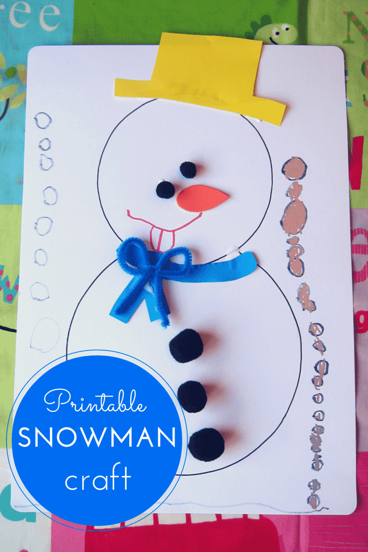 Printable Craft For Kids
 Printable snowman craft for kids