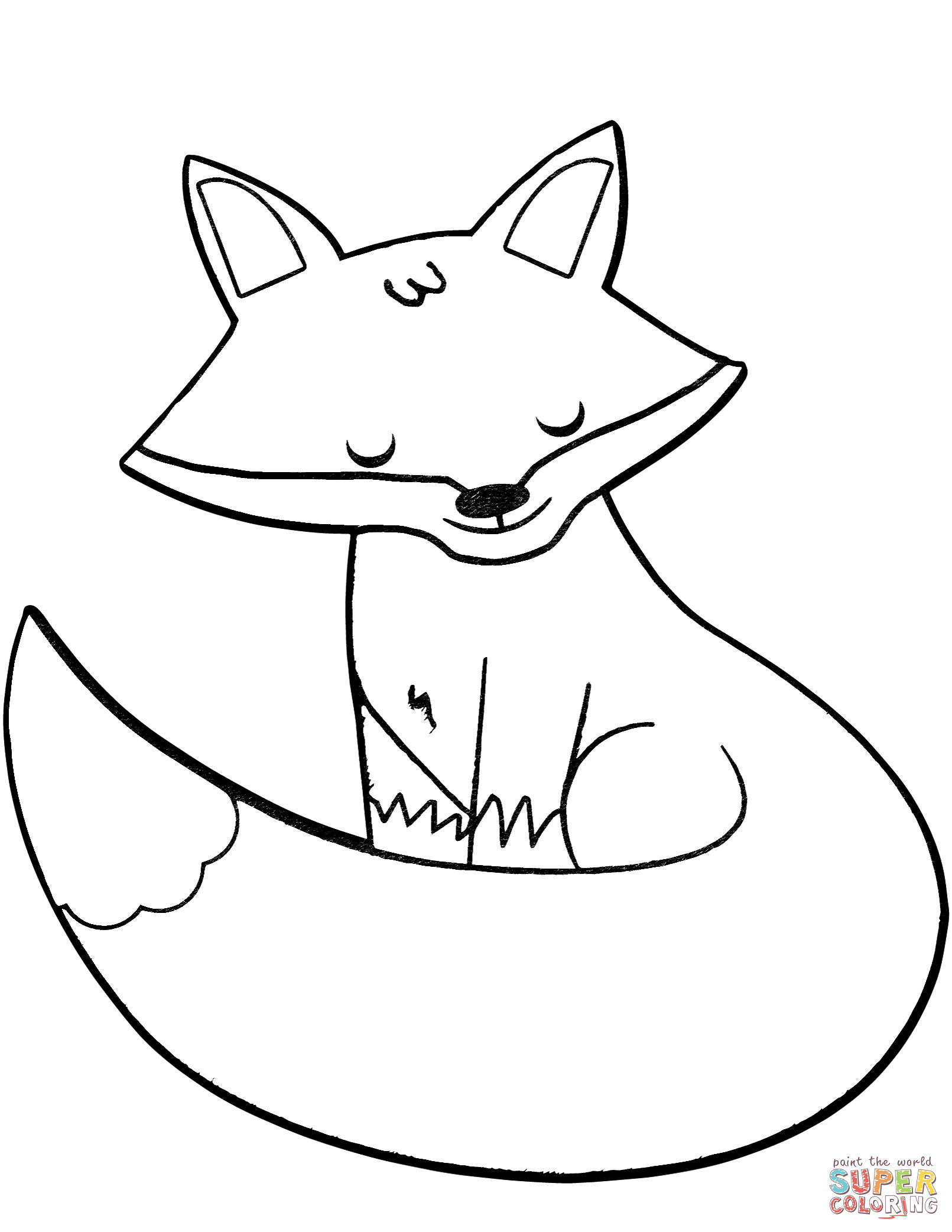 Printable Fox Coloring Pages
 Cartoon Fox coloring page