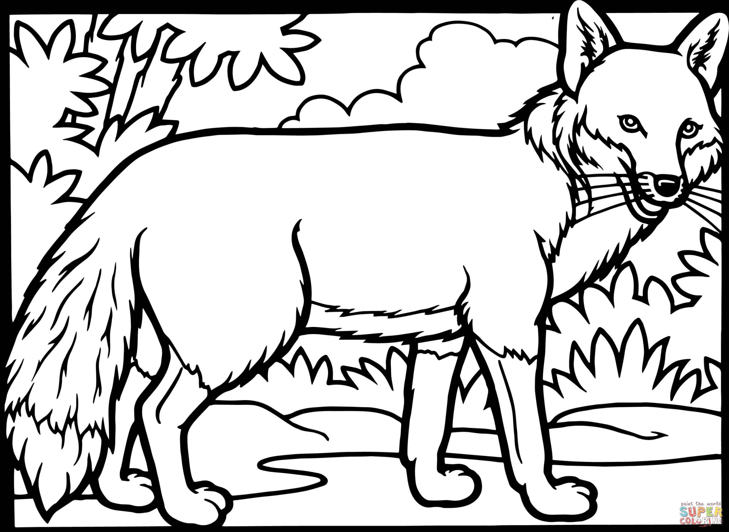 Printable Fox Coloring Pages
 Red Fox coloring page