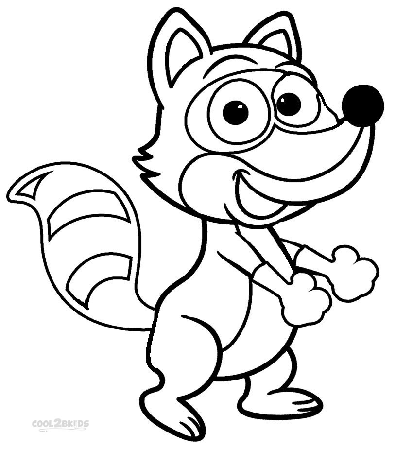 Printable Kids Coloring Pages
 Printable Raccoon Coloring Pages For Kids