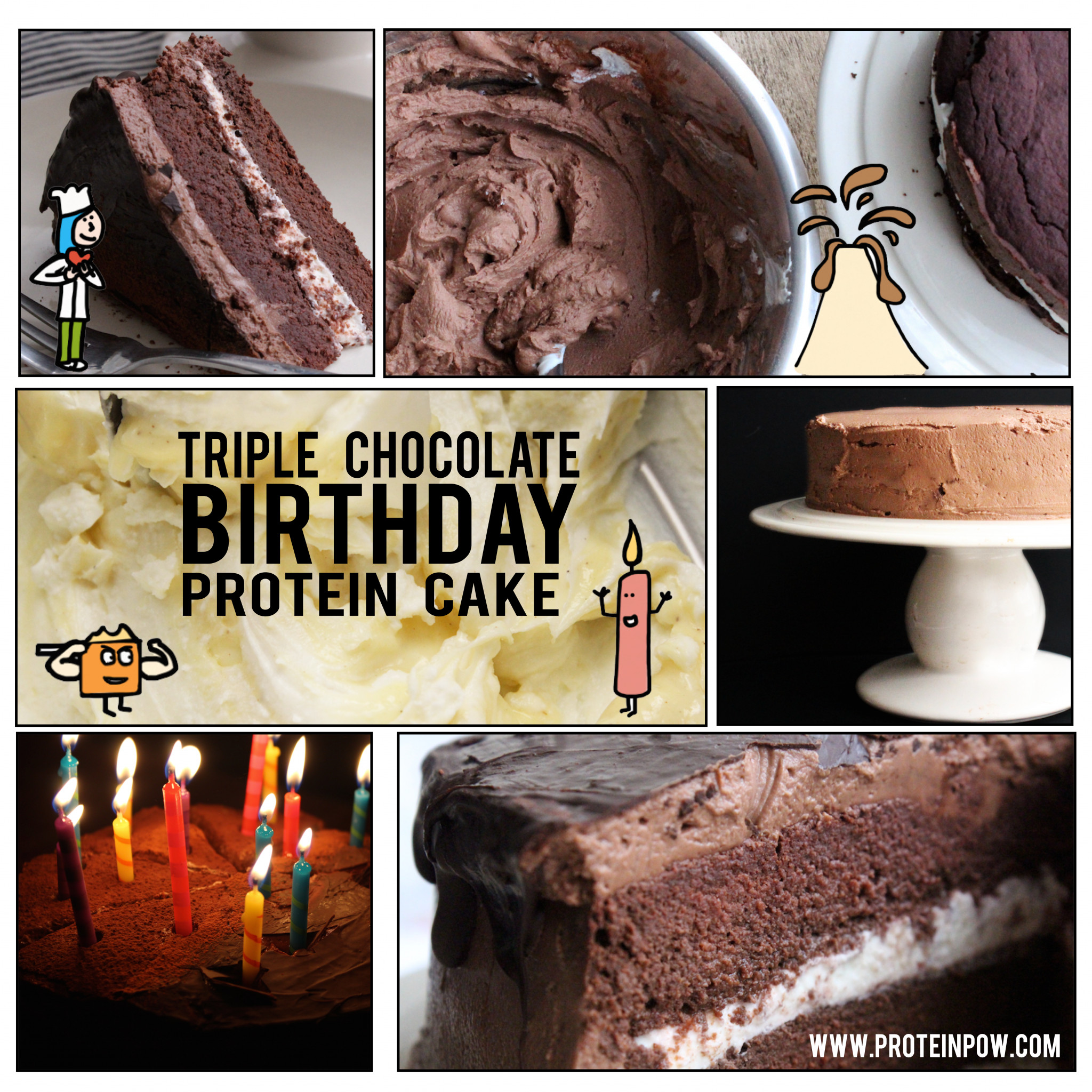 Protein Birthday Cake
 Triple Chocolate Birthday Protein Cake