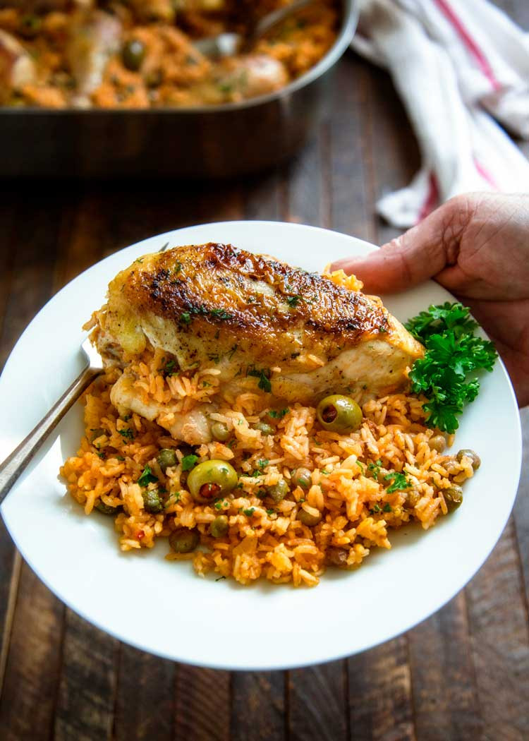 Puerto Rican Main Dishes
 Baked Puerto Rican Chicken and Rice Arroz con Pollo