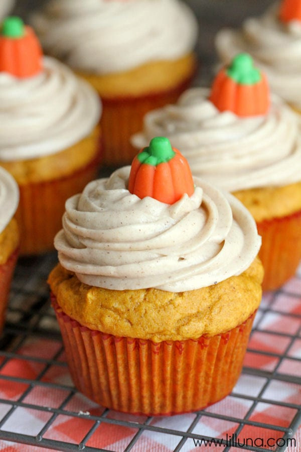 Pumpkin Cupcakes Recipe
 Pumpkin Cupcakes with Cinnamon Cream Cheese Frosting