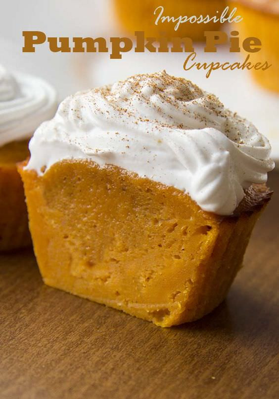 Pumpkin Cupcakes Recipe
 Impossible Pumpkin Pie Cupcakes