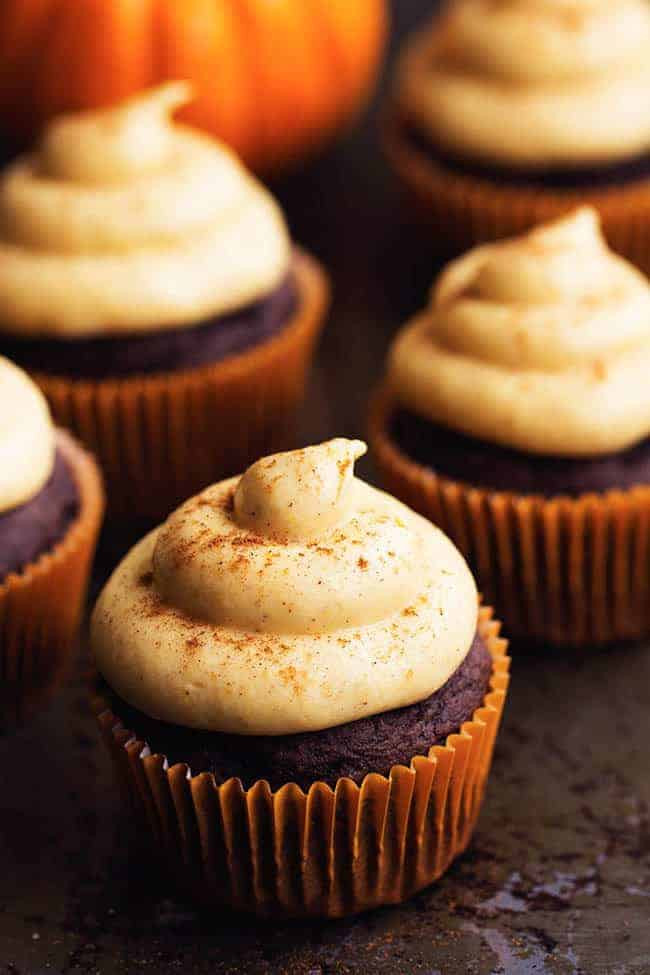Pumpkin Cupcakes Recipe
 Chocolate Pumpkin Cupcakes with Cinnamon Pumpkin Cream