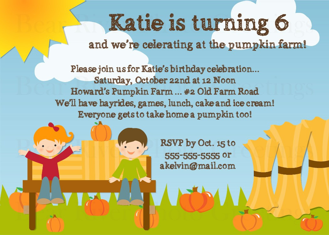 Pumpkin Patch Birthday Party Invitations
 Pumpkin Patch Birthday Party Invitations