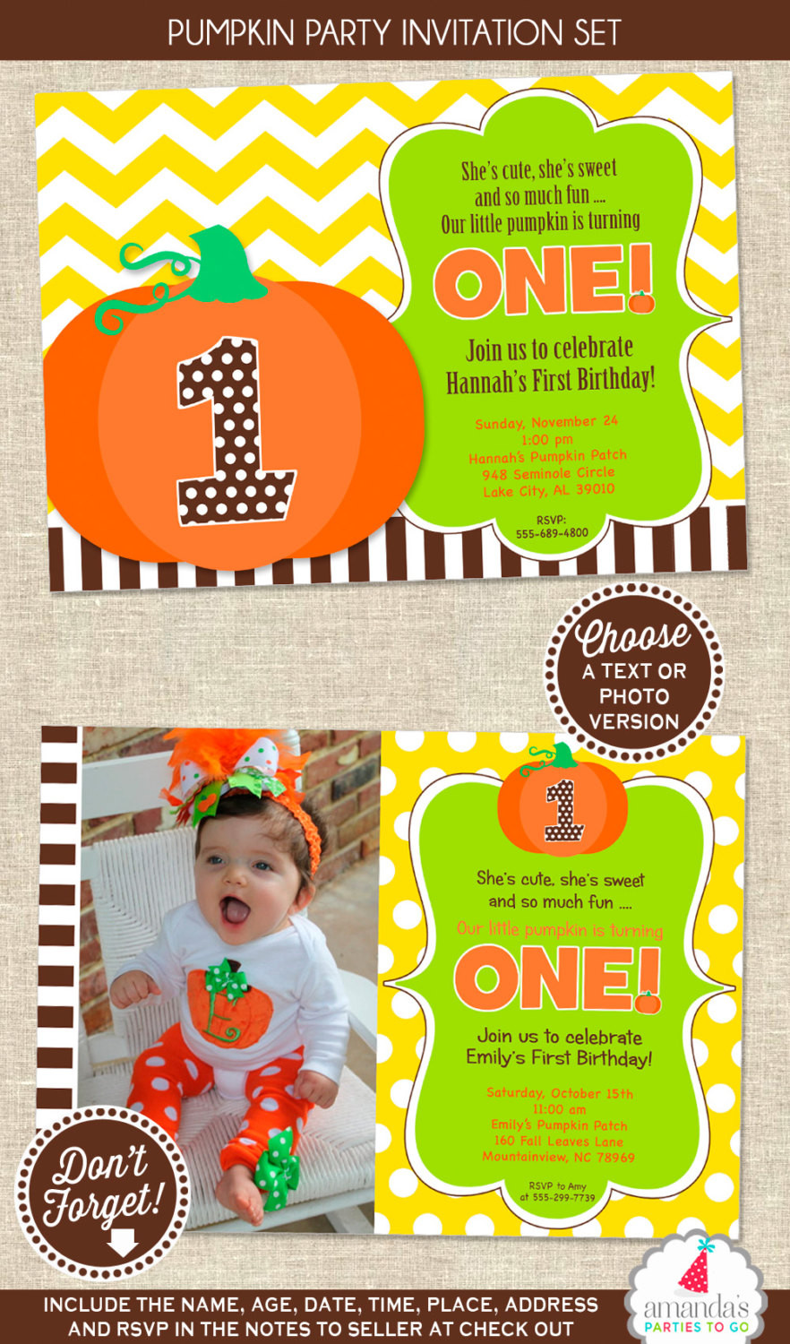 Pumpkin Patch Birthday Party Invitations
 Pumpkin Patch Party Invitation Pumpkin Birthday Invitation