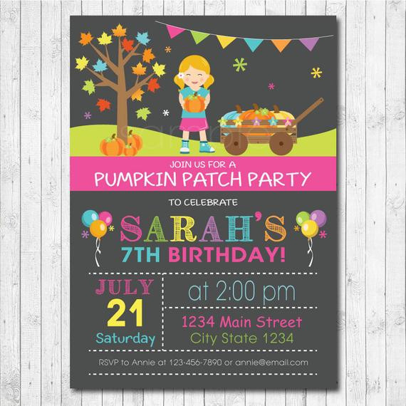 Pumpkin Patch Birthday Party Invitations
 Pumpkin Patch Birthday Invitation Pumpkin invite by